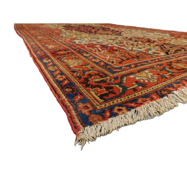 Antique Persian Saruck Farahan Rug. 4'x 6'8" For Sale - Image 10 of 12