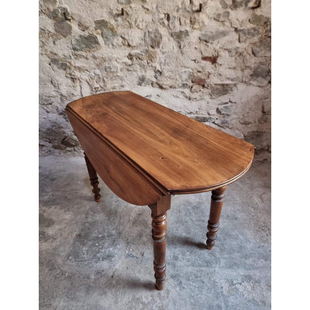 Antique French Walnut Drop-Leaf Dining Table, 1890s For Sale - Image 13 of 18