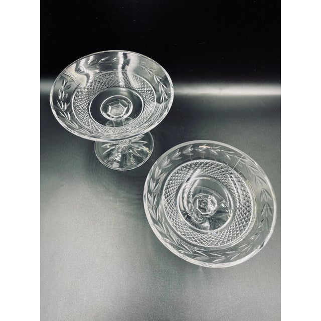 Late 20th Century Pair of Corresponding Vintage Waterford Glandore Crystal Compotes For Sale - Image 5 of 13