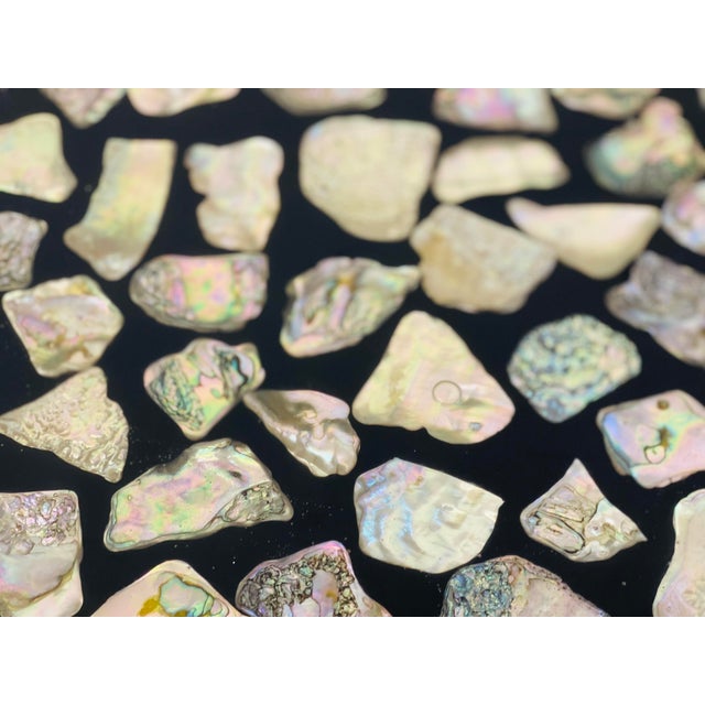 Vintage Mid-Century 1950s Lucite Tray With Inlaid Abalone Shells For Sale - Image 4 of 5