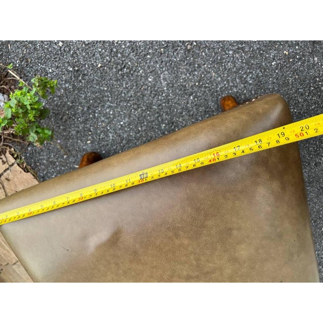 Vintage Minton Spidell Dauphine French Style High Back Olive Leather Dining Chairs. Set of 8 For Sale - Image 15 of 18