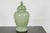 Crackle Green Celadon Lidded Vase with Stylized Foo Dog Finial For Sale - Image 11 of 12