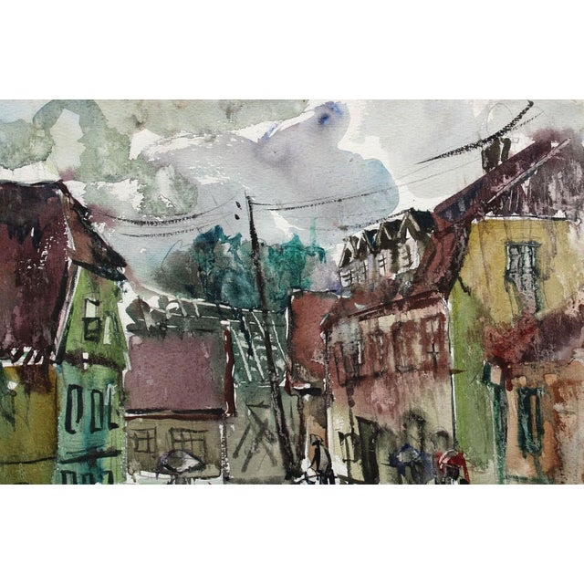 Dzidra Bauma (1930) - In a small town. 1969, paper, watercolor, 36x48 cm This piece has an attribution mark, I am sure...