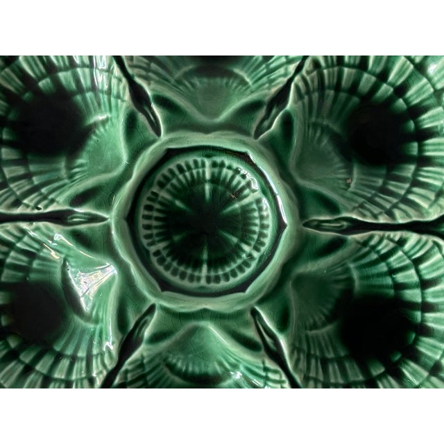 Ceramic Majolica Oyster and Seafood Plate from Sarreguemines, France, 1940s For Sale - Image 7 of 8