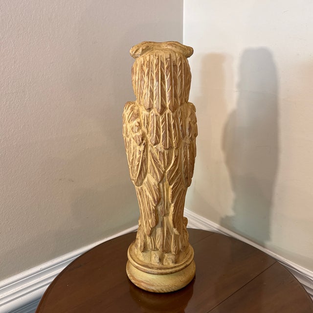1970s Vintage 1970 Hand Carved Owl Sculputure by Sarrid LTD For Sale - Image 5 of 11