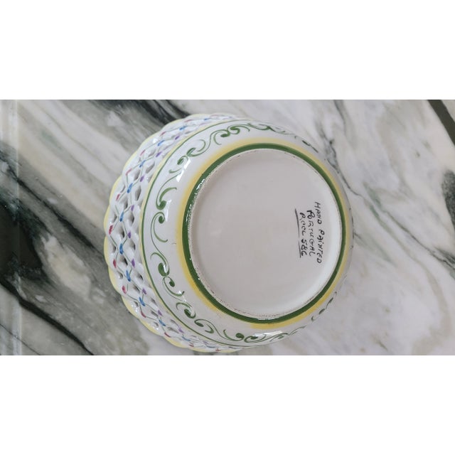 Ceramic Portuguese Reticulated Fruit Bowl or Basket For Sale - Image 7 of 10