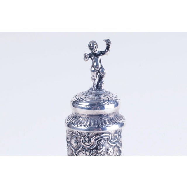 Late 19th Century Antique Storck & Sinsheimer Glass Silver Decanter For Sale - Image 5 of 11
