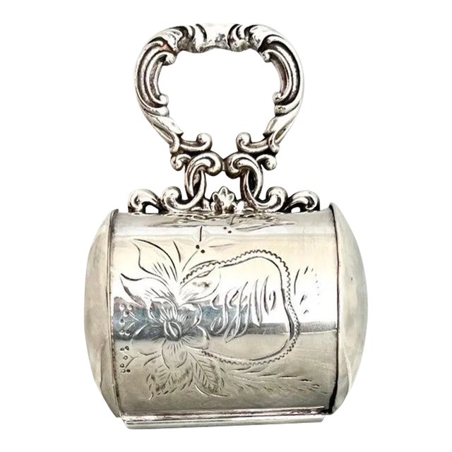 Victorian Style Retractable Razor Strap Enclosed in Silver For Sale