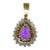 Metal Vintage 14k Gold Amethyst & Diamond Pendant Enhancer For Sale - Image 7 of 10
