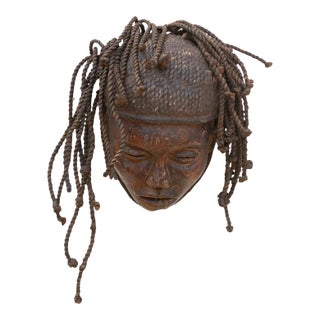 Old Wooden Braided Beauty Mask For Sale