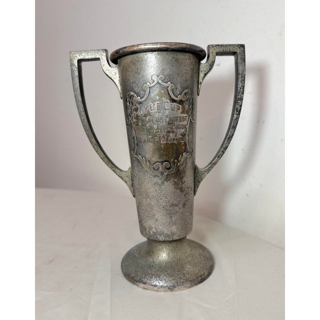 Antique 1930's Sterling Silver & Bronze Lyle Cup Engraved Speaking Trophy Award For Sale - Image 9 of 14