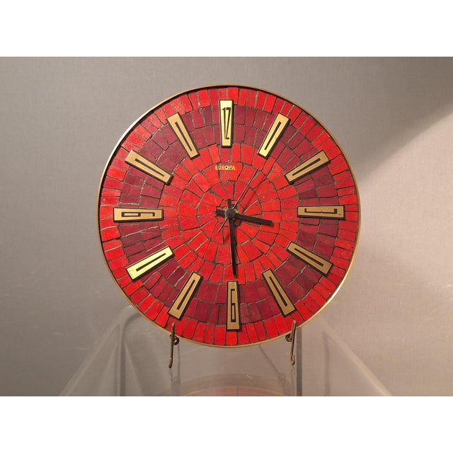 1960s Vintage Mosaic Wall Clock, 1960s For Sale - Image 5 of 5