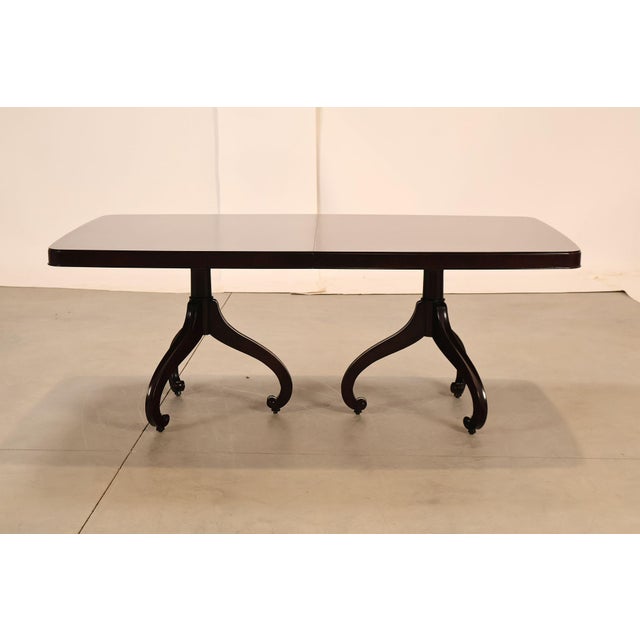 Thomasville Transitional Style Double Pedestal Mahogany Dining Table For Sale - Image 16 of 18