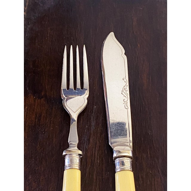 Epns Engraved Fish Flatware Set for 6 For Sale - Image 9 of 13
