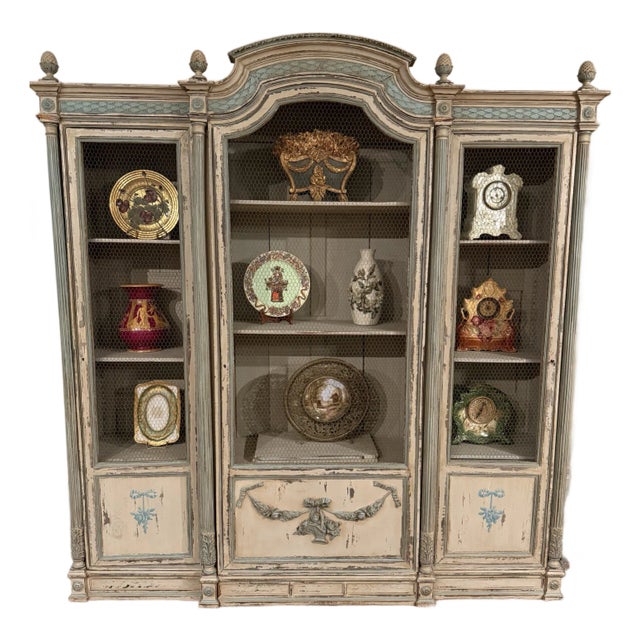 1920s Gorgeous French Provincial Etagere Cabinet For Sale