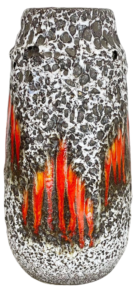 Zig Zag Lora Fat Lava Vase attributed to Scheurich, Germany, 1970s