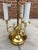 Brass Vintage French Empire Brass Bouillotte Lamp Having Large Toleware Shade For Sale - Image 8 of 13