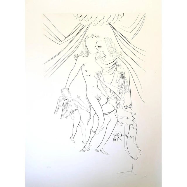 Salvador Dali - Venus, Mars and Cupidon - Handsigned Etching 1971 For Sale - Image 6 of 6