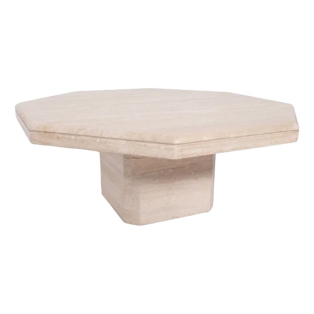 Vintage Italian Travertine Coffee Table For Sale