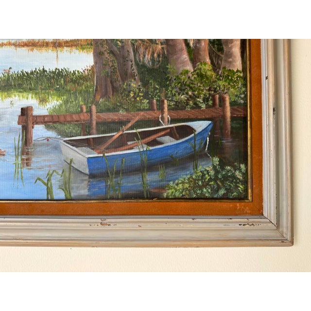 Jaon Swanson Florida Highwaymen - Style Tropical Landscape Acrylic on Canvas Painting, Framed For Sale - Image 9 of 12