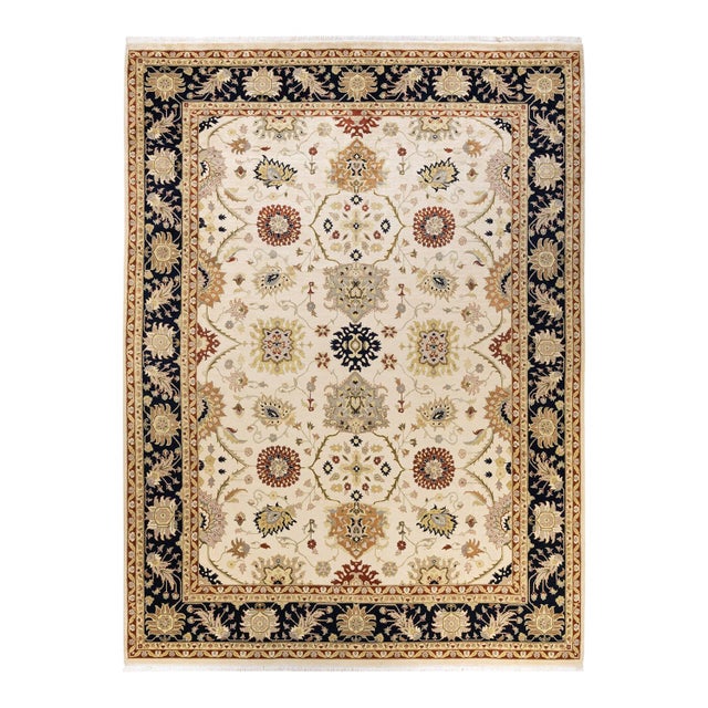 Ivory Mogul, One-of-a-Kind Hand-Knotted Area Rug in Ivory, 9' 2" x 12' 5" For Sale - Image 8 of 8