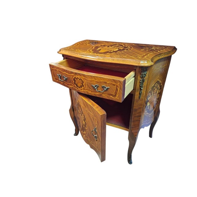 Vintage Italian Inlaid Cabinet with Bronze Inserts, 1960 For Sale - Image 9 of 15