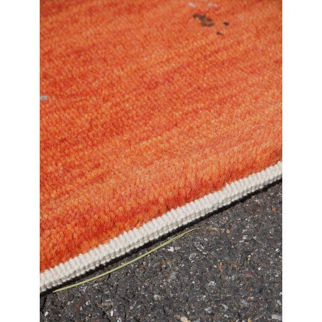 Modern Modern Design Orange Approx. 4x6 Wool Area Rug For Sale - Image 3 of 6