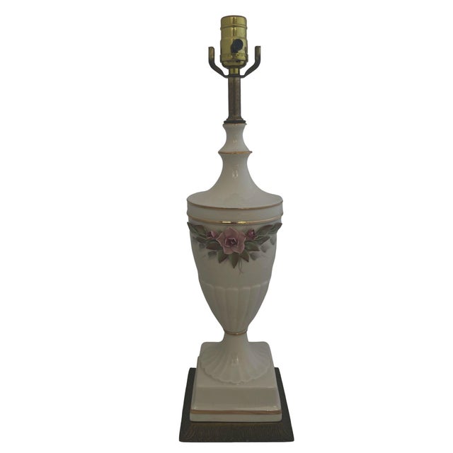 Antique Italian Floral Urn/Trophy Lamps - a Pair For Sale - Image 4 of 5