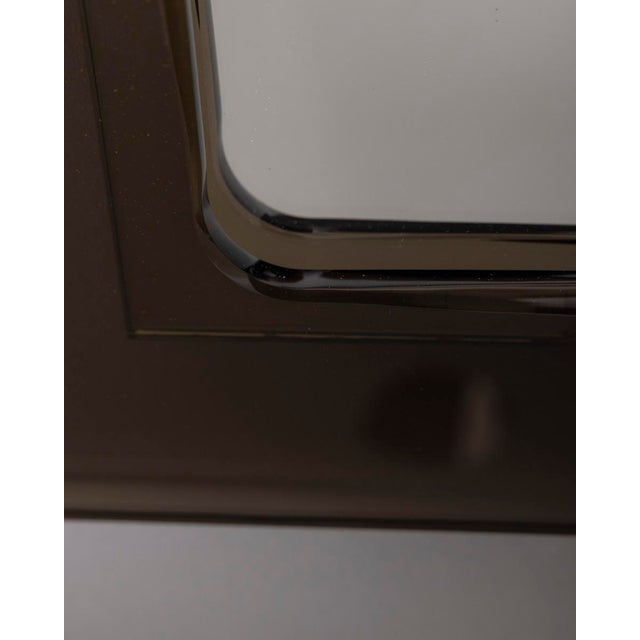 Vintage Italian Smoked Glass Wall Mirror, 1970s For Sale - Image 13 of 14
