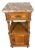 Antique French Carved Oak Bedside Table with Marble Top For Sale