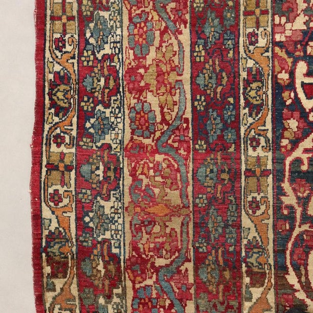 Red Middle Eastern Kerman Laver Rug For Sale - Image 8 of 10