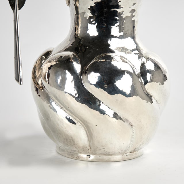 Los Castillo Vintage Silver Plate Pitcher With a Toucan Handle For Sale - Image 4 of 7