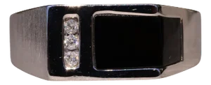 The Ardath: White Gold Onyx and Diamonds Gentleman's Ring