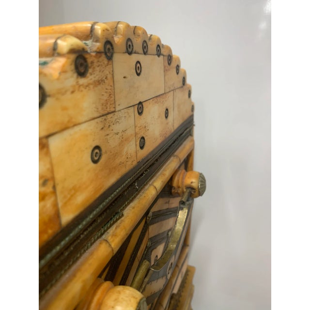 Wood Vintage Handmade Moroccan Dome-Top Chest For Sale - Image 7 of 8