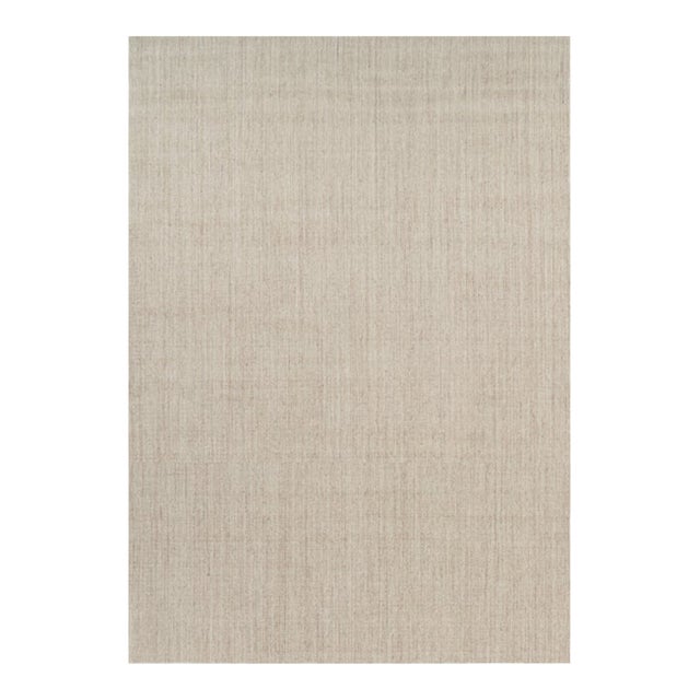 Rug & Kilim’s Oversized Modern Textural Solid Rug in Beige Tones and Striae - 12x17 For Sale
