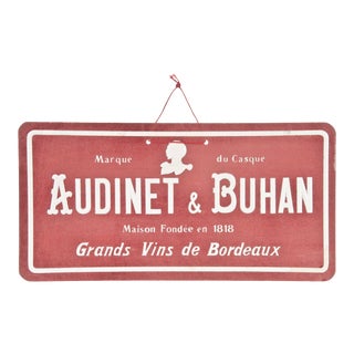Vintage French Audinet & Buhan Sign For Sale