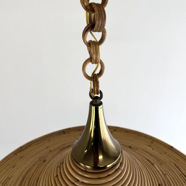 Wicker Chandelier in the style of Vivai del Sud, Italy, 1970s For Sale - Image 6 of 11