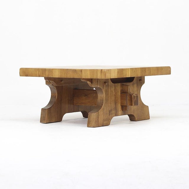 Mid-Century Brutalist Coffee Table in Oak, 1960s For Sale - Image 4 of 10