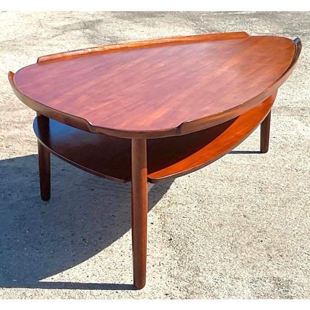 Vintage MCM Swedish Yngve Ekstrom Teak Surfboard Coffee Table For Sale - Image 12 of 12
