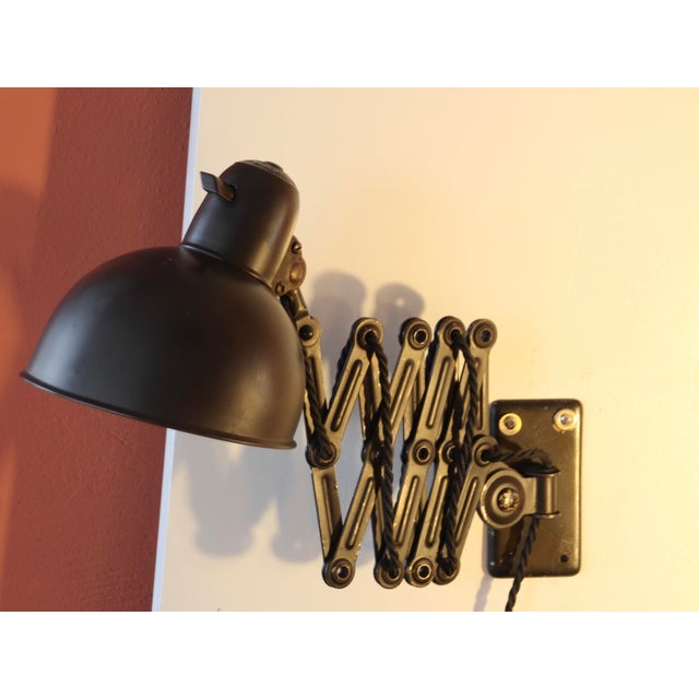 Bauhaus Large Model 6718 Scissor Wall Lamp by Christian Dell for Kaiser Idell, 1930s For Sale - Image 3 of 15