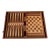 Vintage Mid-Century Inlaid Wood & Brass Tabletop Game Set Backgammon, Chess, Dominoes, Dice , Made in England For Sale
