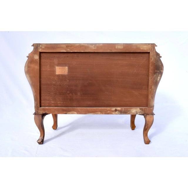 Italian Mid-Century Oyster Burl Olive Commode With 2 Drawers For Sale - Image 9 of 11