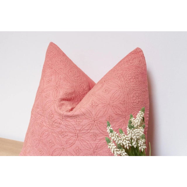Rose Quartz Hand-Stitched Pillow Cover For Sale - Image 4 of 7
