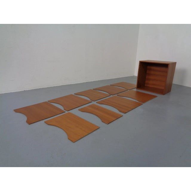 Wood Teak A4 Register Filing Shelves, 1960s For Sale - Image 7 of 12