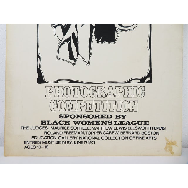 Rare Important 1971 Black Women's League Photography Competition 2 Sided Poster ~ Carboard Flyer Art Sign For Sale - Image 4 of 15