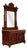 Italian Carved Walnut Dressing Cabinet with Mirror and Marble Top, 19th Century, Set of 2 For Sale
