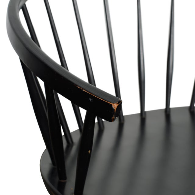 Modern Vintage Black Spindle Chair For Sale - Image 3 of 4