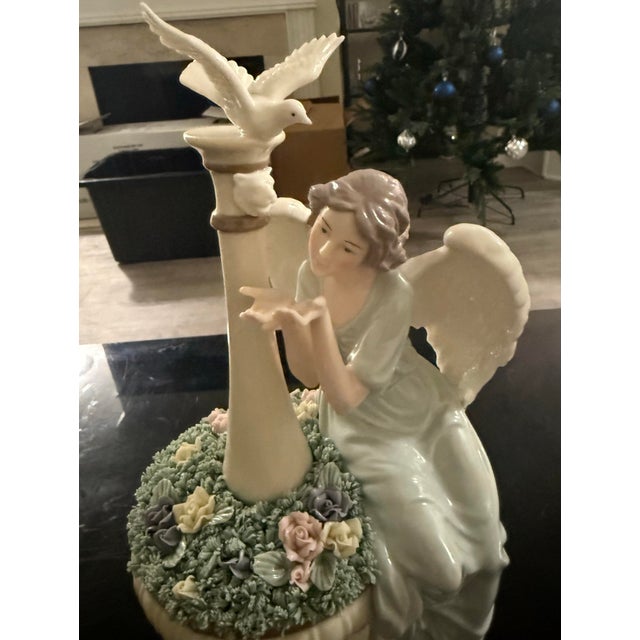 Art Deco Grandeur Noel Porcelain Angel 2002 Collectors Edition 14in For Sale - Image 3 of 8
