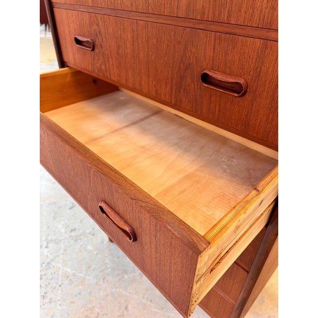 Teak Chest of Drawers with Lock, Denmark, 1960s For Sale - Image 10 of 11