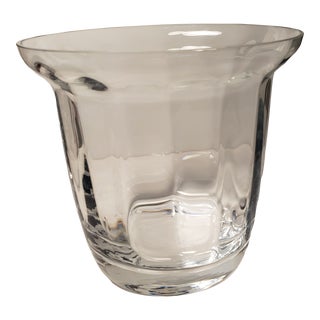 1980s Lenox Optika Clear Crystal Pillar Candle Holder or Vase For Sale